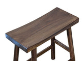 Oriental Walnut Brown Rectangle Backless Slim Stool Bench Side Table GB153S