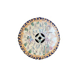 Vintage Oriental Chinoiserie Western Graphic Porcelain Stool Table Ottoman GB163S