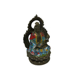 Vintage Cloisonne Enamel Lotus Bodhisattva Metal Buddha Statue GB181S