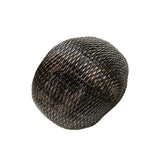 Vintage Oriental Handmade Black Rattan Bamboo Open Basket GB208S
