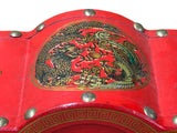 Oriental Bright Red Dragon Phoenix Graphic Circles Shape Container Box GB220S