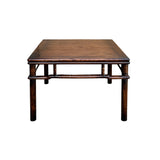 Oriental Vintage Brown Patina Stain Square Ming Style Coffee Table GB240S