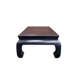 Dark Brown Black Curve Legs Rectangular Kang Low Coffee Table Stand GB255S