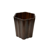 Chinese Brown Natural Patina Flower Octagonal Brush Pen Holder Art GB270S