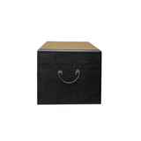 Oriental Mother of Pearl  Dark Brown Wood Small Trunk Chest Box GB271S