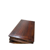 Oriental Brown Stain Wave Carving Rectangular Display Easel Stand GB275S