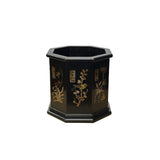 Chinese Dark Brown Natural Patina Mother of Pearl Brush Pen Holder Art GB277S