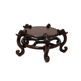 4.75" Dark Brown Round Top 5 Curved Legs Wood Display Stand Riser Easel GB278S