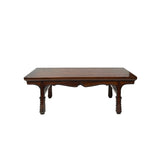 15" Brown Wood Rectangular Carving Legs Display Stand Riser GB280S