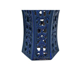 Oriental Ceramic Clay Navy Blue Round Tall Pedestal Display Stand Table GB325S