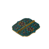 2 Sets Turquoise Enamel Cloisonne Butterfly Hinges Metal Decor Plaque Art GB351S