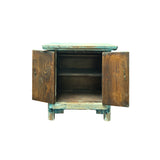 16.25" Distressed Light Blue 2 Doors End Table Nightstand Chest GB596S