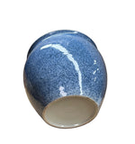 Vintage Mottled Blue Powder Marks Porcelain Round Pot Planter GB616S