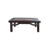 Brown Oriental Round Legs Dragon Motif Rectangular Display Table Stand GB638S /gb585