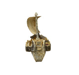 Vintage Asian Cream Bone Inset Treasure Ship Display Art Figure GB646S