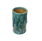 Vintage Distressed Marks Turquoise Green Lotus Fishes Ceramic Holder GB651S
