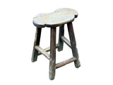 Vintage Rustic Unique Shape Four Legs Wood Stool Side Table GB699S