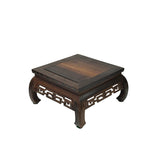 Square Natural Wood Pattern Brown Open Work Table Top Display Stand Easel GB703S