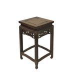 Square Tall Natural Wood Pattern Brown Open Work Table Top Display Stand Easel GB704S