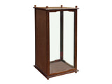 Vintage Square Brown Frame Glass Door Display Case Box GB723S