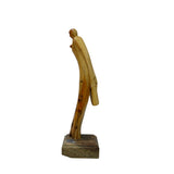 Natural Cypress Wood Root Carved Artistic Happy Buddha Figure GB728S