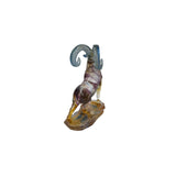 Crystal Glass Ram Standing on Rock Mix Color Art Figure GB733S