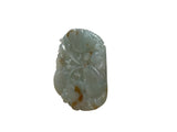 Natural Jade Stone Carved Buddha Fishes Lotus Leaf Display Pendant Art GB739S
