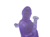Light Purple Crystal Glass Standing Ru Yi Bodhisattva Kwan Yin Statue GB745S