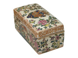 Vintage Chinese Famiile Rose Enamel Graphic Rectangular Porcelain Box GB775S