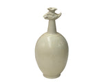 Vintage Off White Bird Head Mouth Ceramic Art Vase GB794S