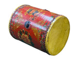 Oriental Tibetan Style Red Auspicious Flower Motifs Drum Table GB810S