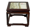 Rectangular Dream Stone Inlaid Rosewood Slender Legs Display Stand GB815S