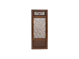 Vintage Dark Brown Geometric Lattice Rectangular Wood Panel GB824S