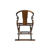 Vintage Chinese Folding Horseshoe-Back Ru Yi Medallion Motif Folding Armchair GB836S