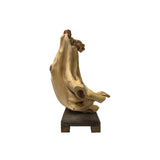 Cypress Root Wood Carved Irregular Happy Buddha Statue Artistic Figure GB844S