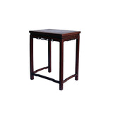 Vintage Oriental Simple Geometric Apron Rectangular Brown Side Table GB846S