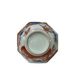Vintage Oriental Imari Octagonal Palette Graphic Porcelain Bowl Art GB855S