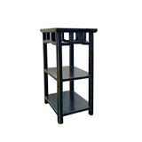 Oriental Black Lacquer Rectangular Wood Plant Stand Pedestal Table GB901S