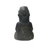 19" Rustic Iron Cross Leg Bodhisattva Guanyin Avalokiteshvara Blessing Mudra Statue GB903S