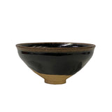 Chinese Ware Brown Black Glaze Flower Pattern Ceramic Bowl Cup Display ws3123S