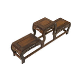 16" Brown Wood Step Shape Table Top Curio Display Easel Stand ws2856BS