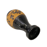 Small Chinese Ware Black Brown Glaze Ceramic Bird Vase Display Art ws3029S
