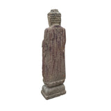 Chinese Rough Gray Stone Carved Standing Abhaya Mudra Buddha Statue cs7638S