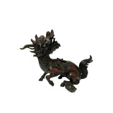 Vintage Rustic Metal Fengshui Kirin Incense Burner Display Art Figures GB801S