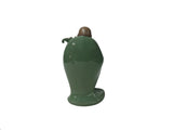 Joyful Laughing Buddha Gloss Dark Jade Green Robe Ceramic Coin Bat Ru Yi Figure GB874S