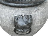 Chinese Oriental Gray Black Stone Round Garden Pot Planter cs2438S