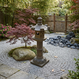 Oriental Zen Gray Stone Hexagon Tower Garden Lantern Statue cs7095S