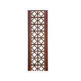 Chinese Vintage Geometric Star Pattern Tall Wood Floor Panel Screen cs7682S