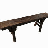 Vintage Raw Brown Rural Village Rustic Slim Wood Seating Bench cs7696S
