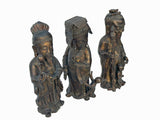 Chinese Vintage Bronze Metal SanXing ( 3 Deities ) Fu Lu Shou Statue Set cs7776S